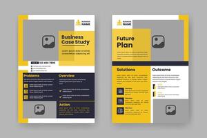 Case Study Layout Flyer. Minimalist Business Report with Simple Design. vector