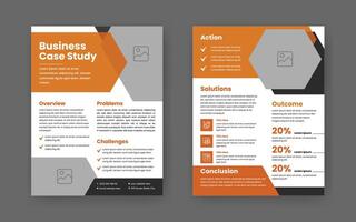 Case Study Layout Flyer. Minimalist Business Report with Simple Design. Yellow and Black Color Accent. vector