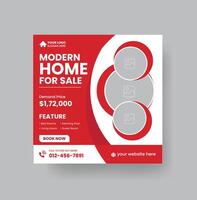 Modern Real state Home rent social media post Sale or carousel design template vector