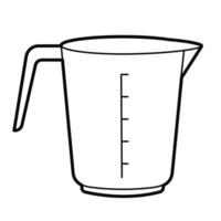 Measuring cup. Outline illustration on white background, design element vector