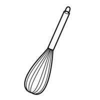 Kitchen Tools. Steel whisk. Outline illustration on white background, design elements vector