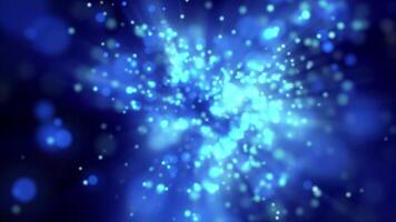 Abstract luxury background with blue particles. Energy. Bokeh effect video