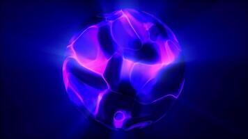 A blue-violet plasma sphere on a dark background. video