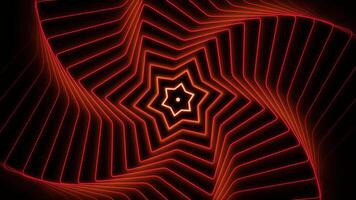 ein radial Muster von abstrakt futuristisch Wellen. Orange Stern. Hintergrund video