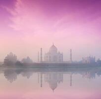 taj mahal en amanecer atardecer, agra, India foto