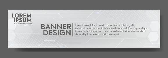 White Digital technology banner. Futuristic banner for various design projects such as websites, presentations, print materials, social media posts vector