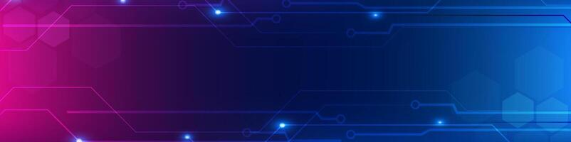 Purple Blue Digital technology banner. Futuristic banner for various design projects such as websites, presentations, print materials, social media posts vector