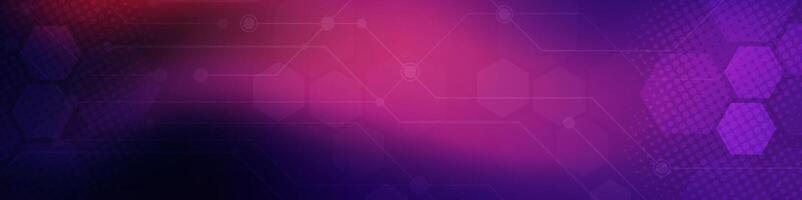 Violet Digital technology banner. Futuristic banner for various design projects such as websites, presentations, print materials, social media posts vector