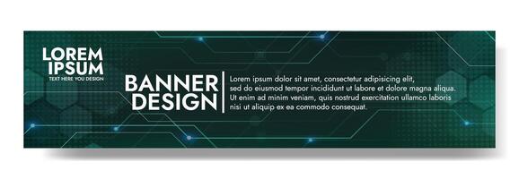 Dark green Digital technology banner. Futuristic banner for various design projects such as websites, presentations, print materials, social media posts vector