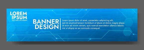 Blue Digital technology banner. Futuristic banner for various design projects such as websites, presentations, print materials, social media posts vector