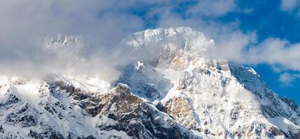 Sunlit, SnowCapped Peaks at the Engelberg Ski Resort in Switzerland. photo