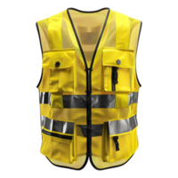 ai généré 3d le rendu de une gilet de construction ouvrier sur transparent Contexte - ai généré png