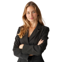 AI generated Business Woman Standing With Crossed Arms on Transparent background - Ai Generated png