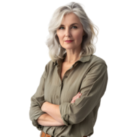 AI generated Business Woman Standing With Crossed Arms on Transparent background - Ai Generated png