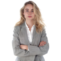 AI generated Business Woman Standing With Crossed Arms on Transparent background - Ai Generated png