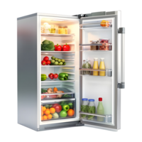 AI generated 3D Rendering of a Refrigerator or Fridge on Transparent Background - Ai Generated png