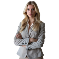 AI generated Business Woman Standing With Crossed Arms on Transparent background - Ai Generated png