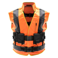 ai généré 3d le rendu de une gilet de construction ouvrier sur transparent Contexte - ai généré png