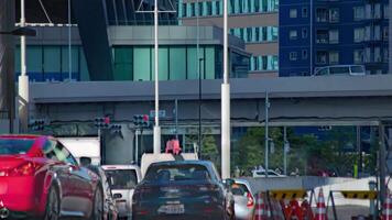 A timelapse of traffic jam at the business town in Tokyo long shot tilt video