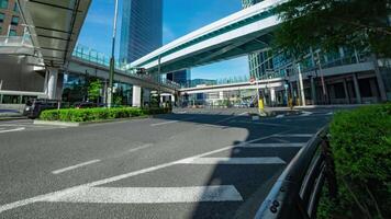 A timelapse of traffic jam at the business town in Tokyo wide shot panning video