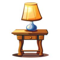 ai gegenereerd sticker van een slaapkamer tafel lamp Aan een transparant achtergrond - ai gegenereerd png