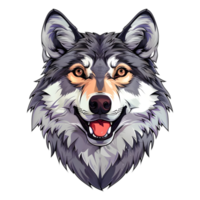 ai generiert Aufkleber von ein Wolf auf ein transparent Hintergrund - - ai generiert png