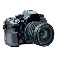 ai gegenereerd sticker van een dslr camera Aan een transparant achtergrond - ai gegenereerd png