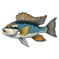 AI generated Sticker of a Colorful Ocean Fish On a Transparent Background - Ai Generated png