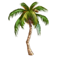 ai gegenereerd sticker van een palm boom Aan een transparant achtergrond - ai gegenereerd png