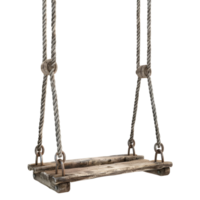 ai generato 3d interpretazione di un' di legno swing su trasparente sfondo - ai generato png