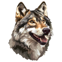 ai generiert Aufkleber von ein Wolf auf ein transparent Hintergrund - - ai generiert png