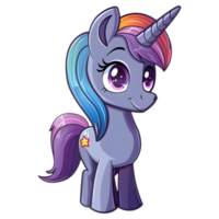 ai generato etichetta di un' carino pony su un' trasparente sfondo - ai generato png