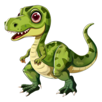 ai gegenereerd sticker van een schattig dinosaurus Aan een transparant achtergrond - ai gegenereerd png