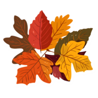 ai généré autocollant de une l'automne feuilles sur une transparent Contexte - ai généré png