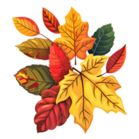 ai generiert Aufkleber von ein Herbst Blätter auf ein transparent Hintergrund - - ai generiert png