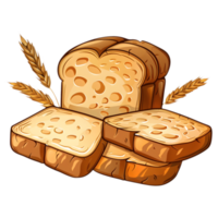 AI generated Sticker of a Bread Sliced On a Transparent Background - Ai Generated png