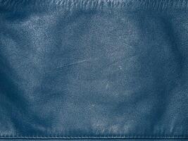 natural cuero teñido en azul con arañazos macro foto como antecedentes.