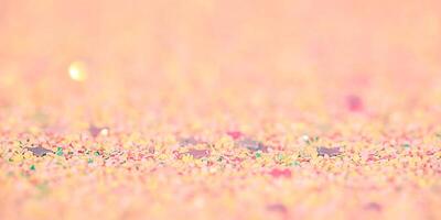 Pink and beige background with thin focal part and defocus lights. Abstract background. photo