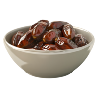 AI generated 3D Rendering of a Dates in a Bowl on Transparent Background - Ai Generated png