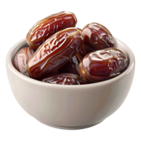 AI generated 3D Rendering of a Dates in a Bowl on Transparent Background - Ai Generated png