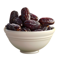 AI generated 3D Rendering of a Dates in a Bowl on Transparent Background - Ai Generated png