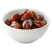 AI generated 3D Rendering of a Dates in a Bowl on Transparent Background - Ai Generated png