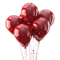 AI generated 3D Rendering of a Red Celebration Balloons on Transparent Background - Ai Generated png