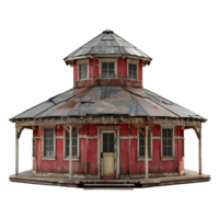 AI generated Rounded Vintage Wooden House on Transparent background - Ai Generated png