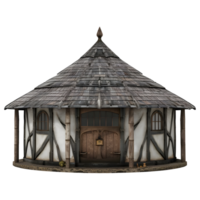 AI generated Rounded Vintage Wooden House on Transparent background - Ai Generated png