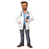 ai gerado adesivo do uma médico em pé em uma transparente fundo - ai gerado png