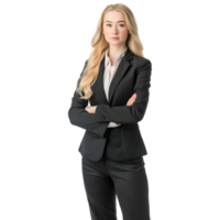 AI generated Business Woman Standing With Crossed Arms on Transparent background - Ai Generated png