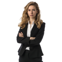 AI generated Business Woman Standing With Crossed Arms on Transparent background - Ai Generated png