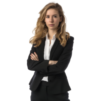 AI generated Business Woman Standing With Crossed Arms on Transparent background - Ai Generated png