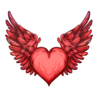 AI generated Sticker of a Love Heart With Wings On a Transparent Background - Ai Generated png